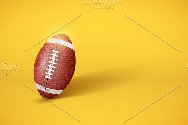 American Football ball on pastel