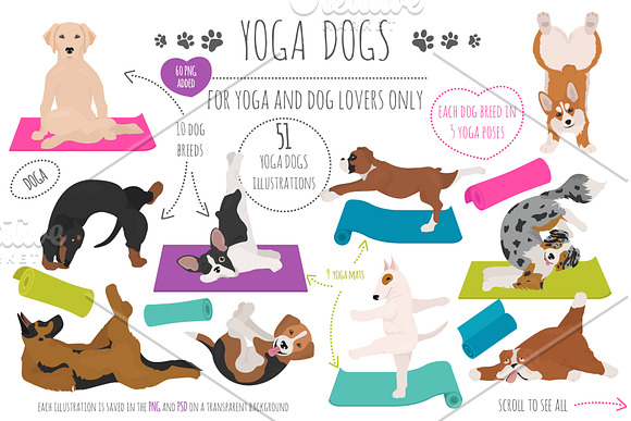 Yoga dogs collection (vol.1) in Illustrations - product preview 13