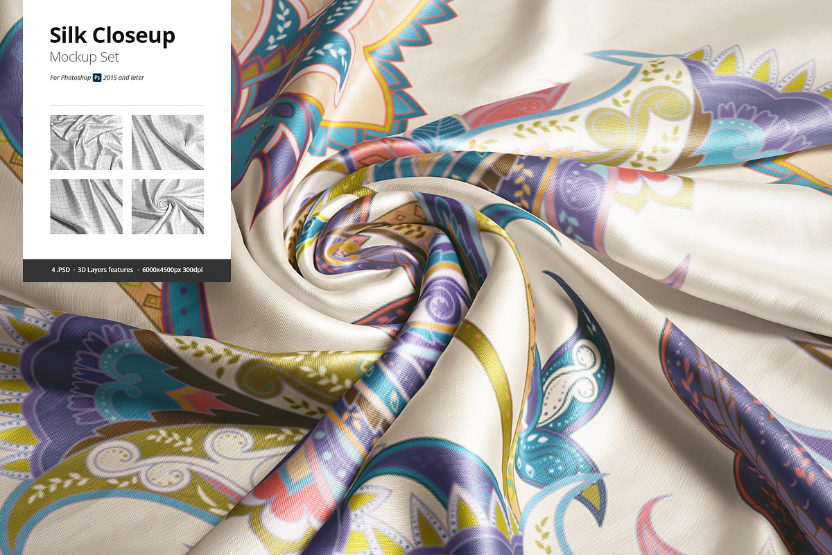 Silk Closeup Mockup Set in Print Mockups - product preview 8