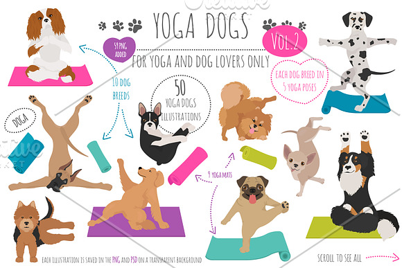 Yoga dogs collection (vol.2) in Illustrations - product preview 12
