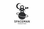 Astronaut Planet Logo Template