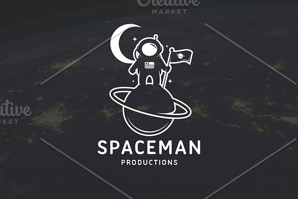 Astronaut Planet Logo Template in Logo Templates - product preview 1