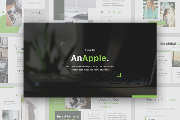 AnApple PowerPoint Template + Gift