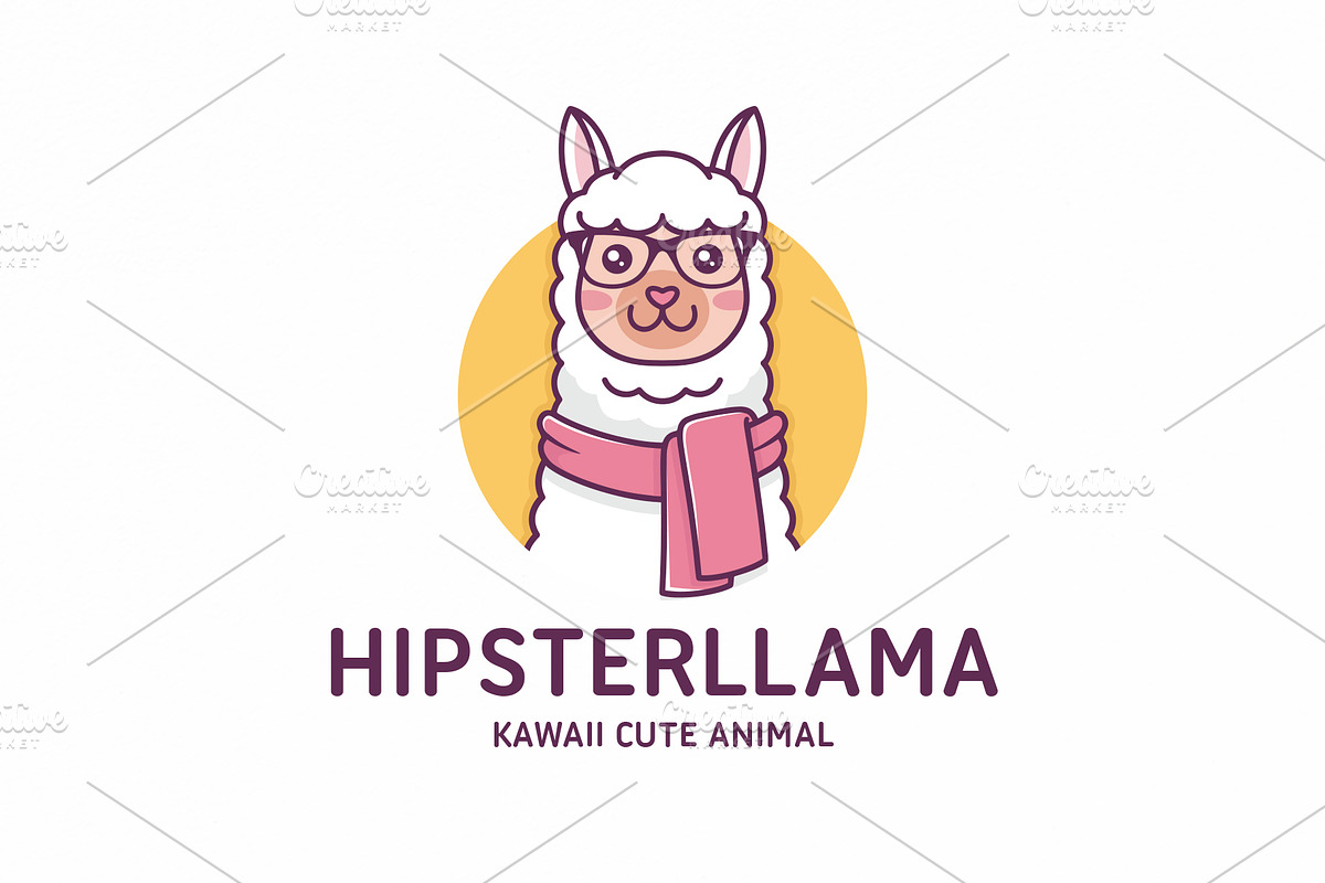 Hipster Alpaca Logo Template in Logo Templates - product preview 8