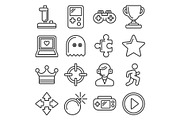 Video Game and Controller Icons Set