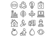 Ecology Icons Set on White