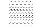 Seamless Wave Pattern Set on White