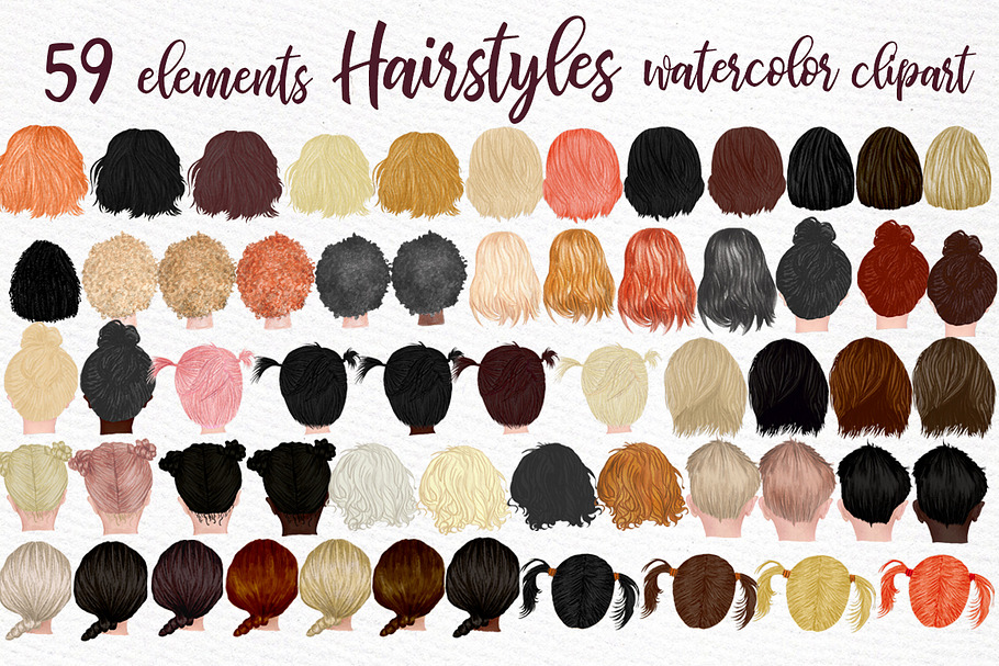 Hairstyles clipart Kids Hairstyles in Illustrations - product preview 8