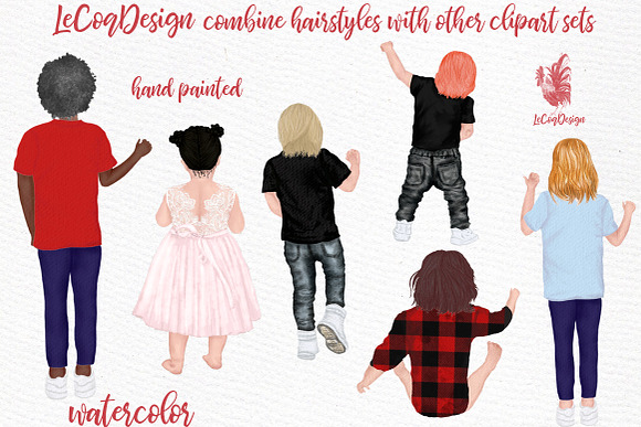 Hairstyles clipart Kids Hairstyles in Illustrations - product preview 2