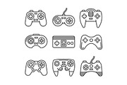 Gamepads Icon Set on White