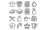 Laundry and Housework Icons Set