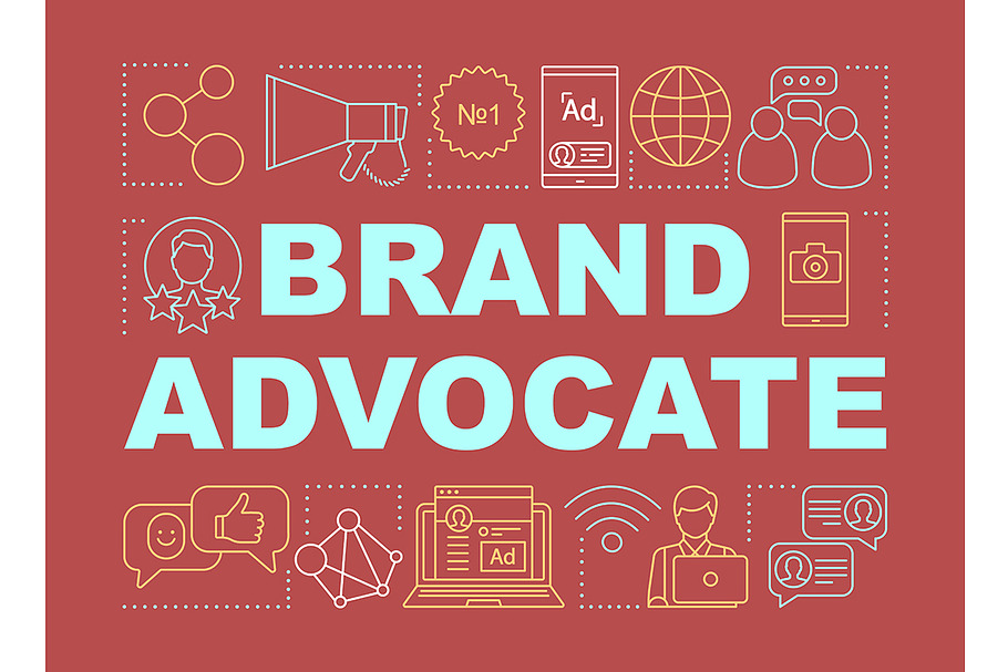 Brand advocate word concepts banner