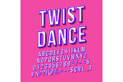 Twist dance vintage 3d lettering