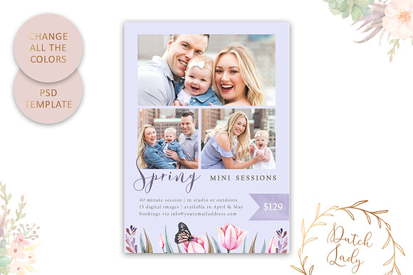 PSD Photo Session Card Template #59 in Stationery Templates - product preview 2
