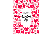 Cute card with hand drawn hearts for