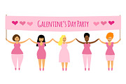Galentine's Day Party banner with