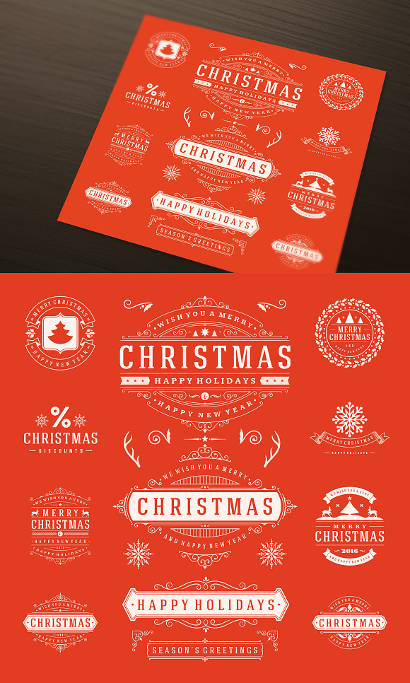 10 Christmas labels and badges in Illustrations - product preview 2