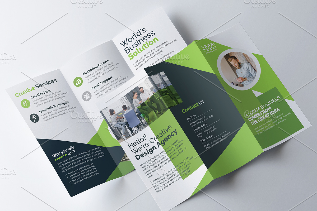 Trifold Clean Brochure Template in Brochure Templates - product preview 8