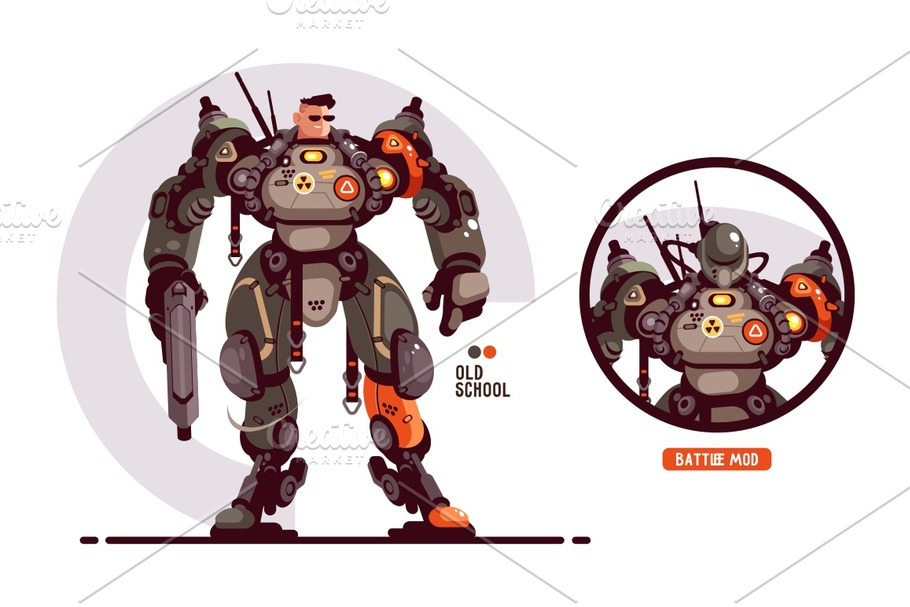 Man in military exoskeleton in Illustrations - product preview 8