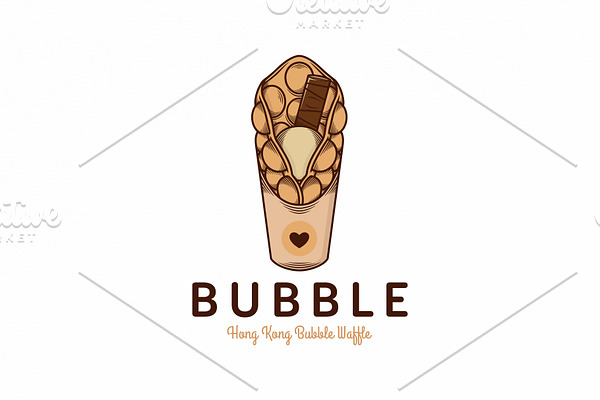 Bubble Waffle Logo Template