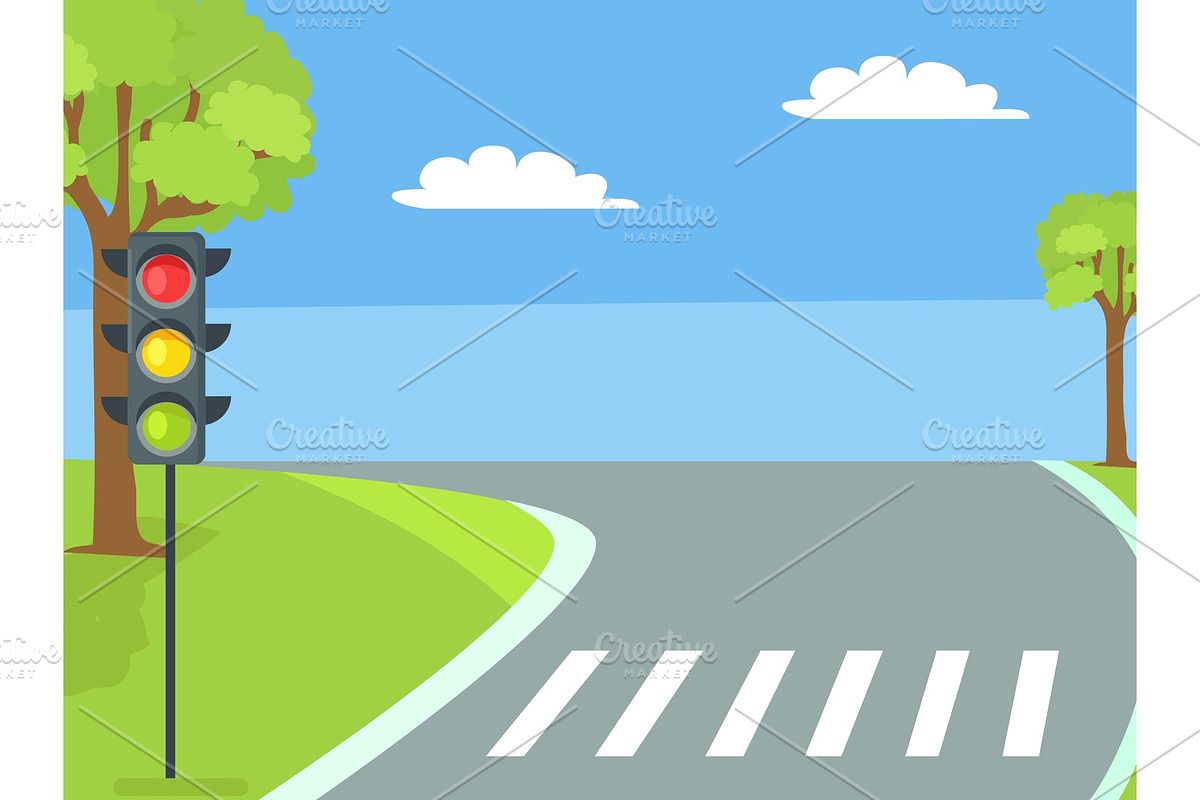 Pedestrian Crossing with Traffic in Objects - product preview 8