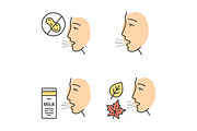 Allergies color icons set