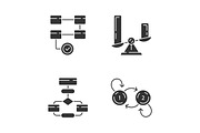 Diagram concepts glyph icons set