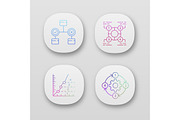 Diagram concepts app icons set