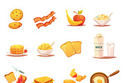 Classic breakfast icons collection