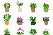Houseplant icons set