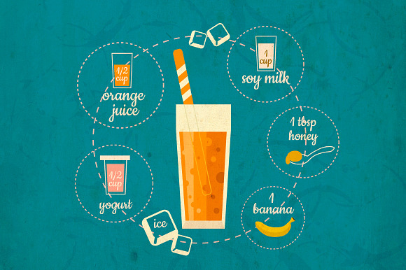 16 vector smoothie recipes in Illustrations - product preview 3