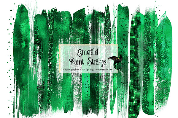 Emerald Brush Strokes Clipart