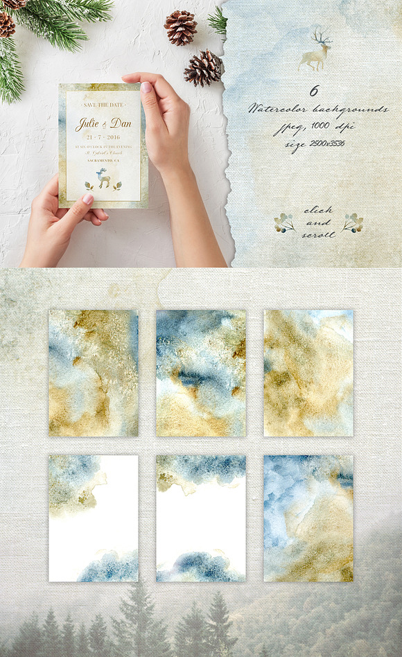 Northern stories. Watercolor set in Objects - product preview 1