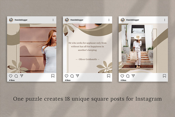Instagram Puzzle for Canva | Mink in Instagram Templates - product preview 3