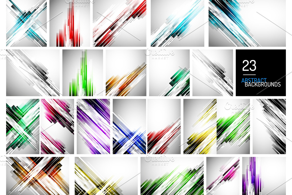 Set of abstract backgrounds in Illustrations - product preview 8