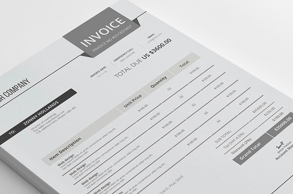 Invoice template in Stationery Templates - product preview 1