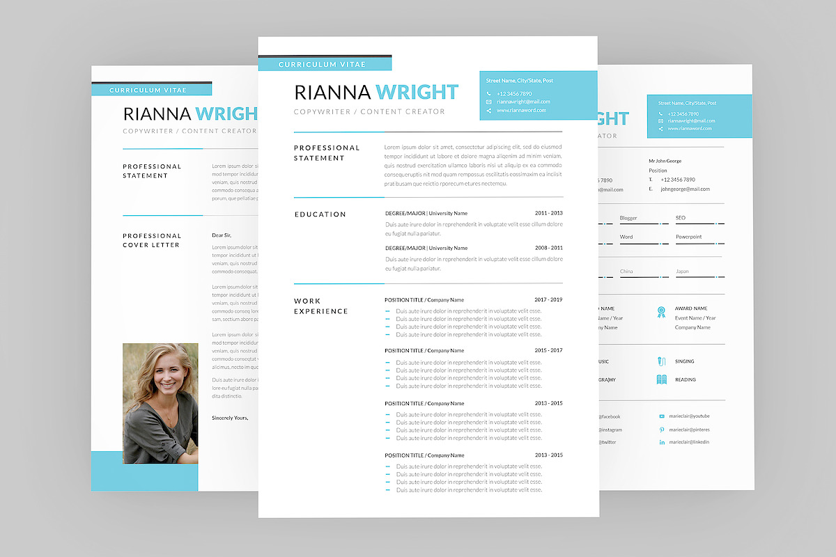 Riannna CopyWriter Resume Designer in Resume Templates - product preview 8