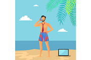 Business Vacations of Man Vector