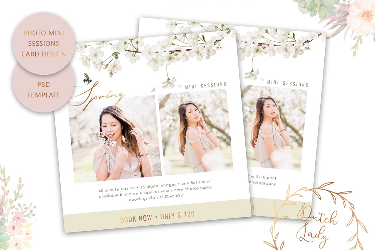 PSD Photo Session Card Template #60 in Card Templates - product preview 8
