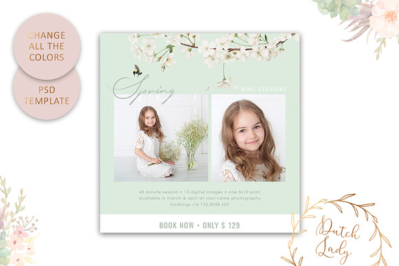 PSD Photo Session Card Template #60 in Card Templates - product preview 2