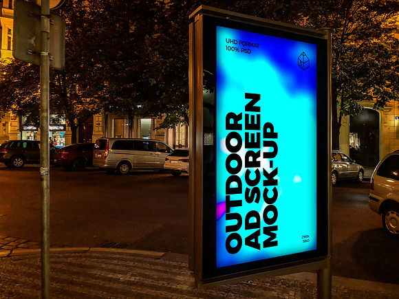 Outdoor Night Ad Screen MockUps 3 in Mockup Templates - product preview 3