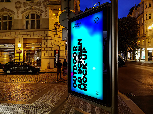 Outdoor Night Ad Screen MockUps 3 in Mockup Templates - product preview 4