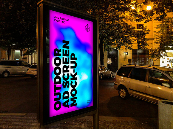 Outdoor Night Ad Screen MockUps 4 in Mockup Templates - product preview 3