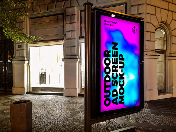 Outdoor Night Ad Screen MockUps 4 in Mockup Templates - product preview 4