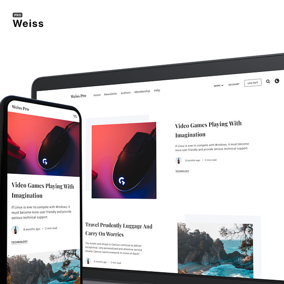 Weiss Pro - Elegant Ghost Theme in Ghost Themes - product preview 3