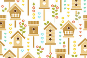 Springtime Bird houses pattern