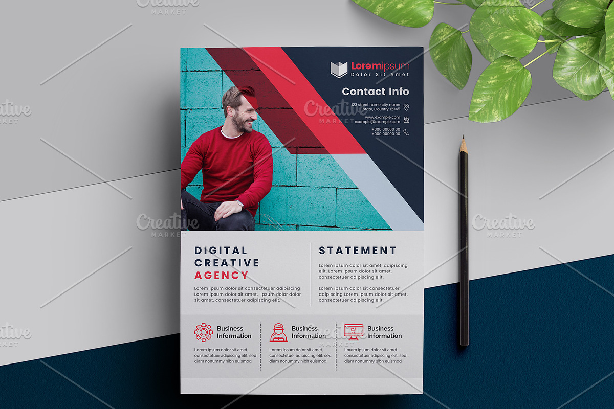 Corporate Flyer With Red Accents in Flyer Templates - product preview 8