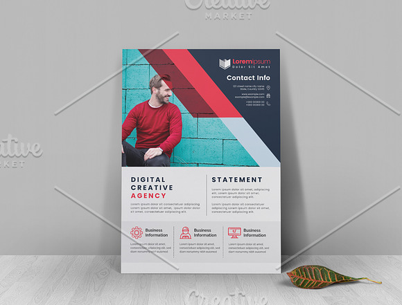 Corporate Flyer With Red Accents in Flyer Templates - product preview 1