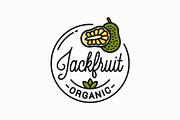 Jackfruit fruit logo. Round linear.