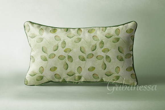 Green simple set. Watercolor in Patterns - product preview 2